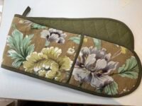 Double Oven Glove Floral Green